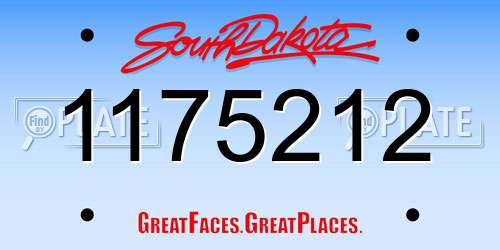 1175212 South Dakota License Plate