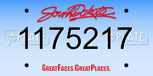 1175217 South Dakota License Plate