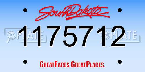 1175712 South Dakota License Plate