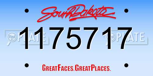 1175717 South Dakota License Plate