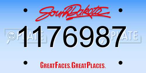 1176987 South Dakota License Plate