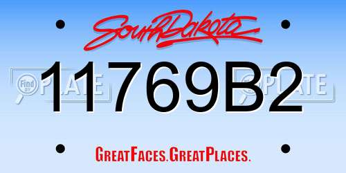 11769B2 South Dakota License Plate