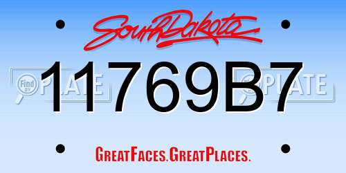 11769B7 South Dakota License Plate