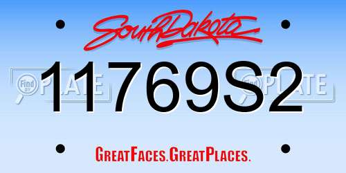 11769S2 South Dakota License Plate