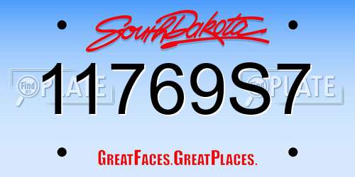 11769S7 South Dakota License Plate