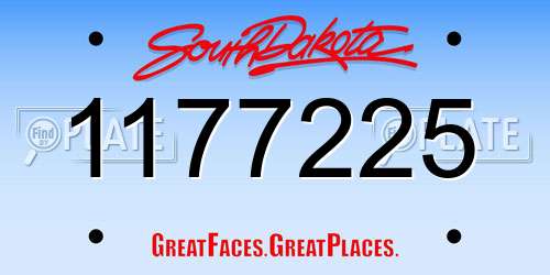 1177225 South Dakota License Plate