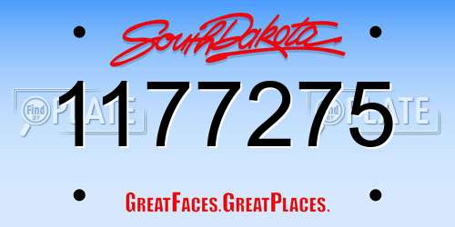 1177275 South Dakota License Plate