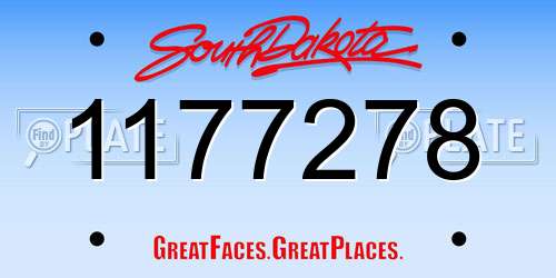 1177278 South Dakota License Plate