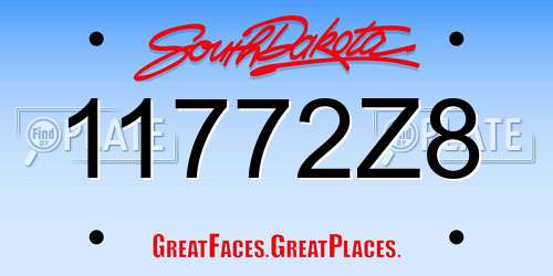 11772Z8 South Dakota License Plate