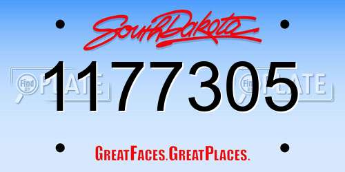 1177305 South Dakota License Plate