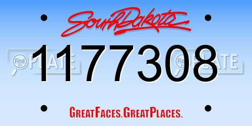 1177308 South Dakota License Plate