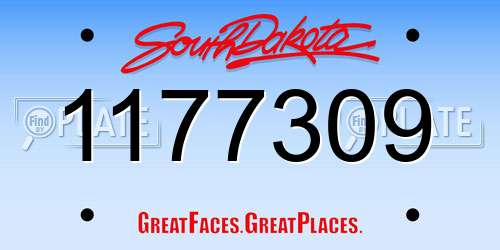 1177309 South Dakota License Plate