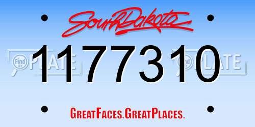 1177310 South Dakota License Plate