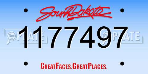 1177497 South Dakota License Plate