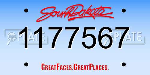 1177567 South Dakota License Plate