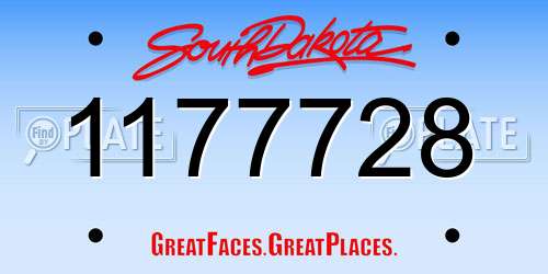 1177728 South Dakota License Plate
