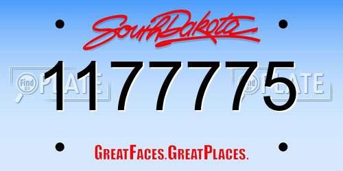 1177775 South Dakota License Plate