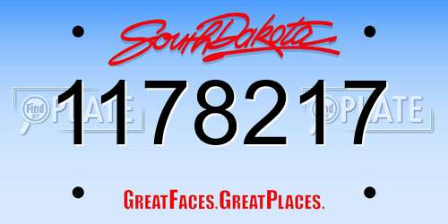 1178217 South Dakota License Plate