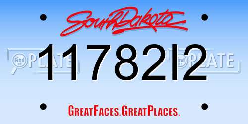 11782I2 South Dakota License Plate