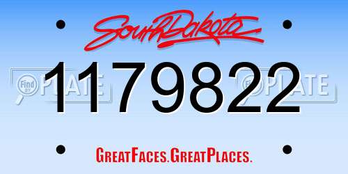 1179822 South Dakota License Plate