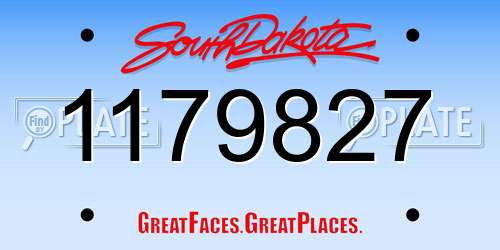 1179827 South Dakota License Plate