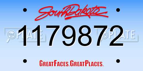 1179872 South Dakota License Plate