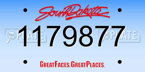 1179877 South Dakota License Plate