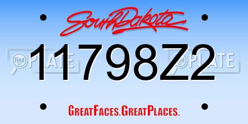 11798Z2 South Dakota License Plate
