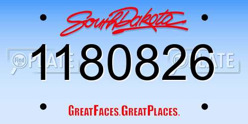 1180826 South Dakota License Plate