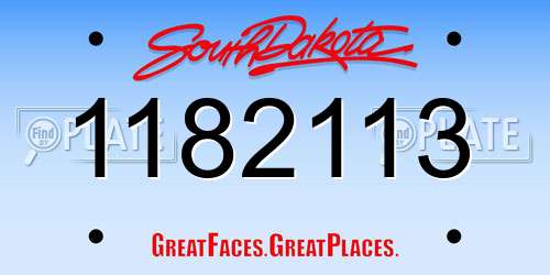 1182113 South Dakota License Plate