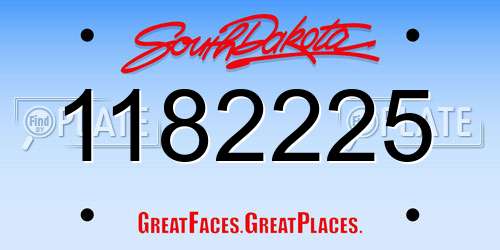 1182225 South Dakota License Plate