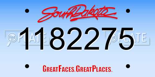 1182275 South Dakota License Plate