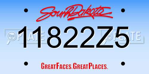 11822Z5 South Dakota License Plate