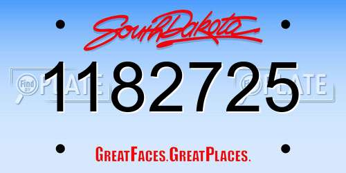 1182725 South Dakota License Plate