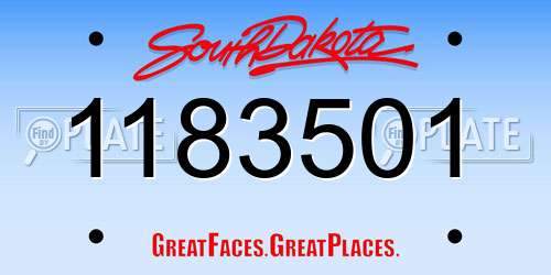 1183501 South Dakota License Plate