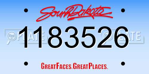 1183526 South Dakota License Plate