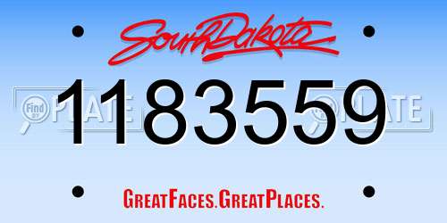 1183559 South Dakota License Plate