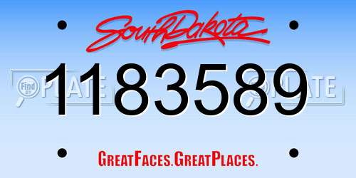 1183589 South Dakota License Plate