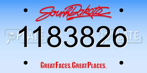 1183826 South Dakota License Plate