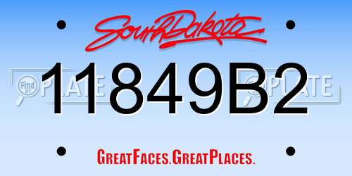 11849B2 South Dakota License Plate