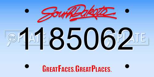 1185062 South Dakota License Plate