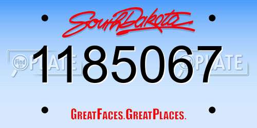 1185067 South Dakota License Plate