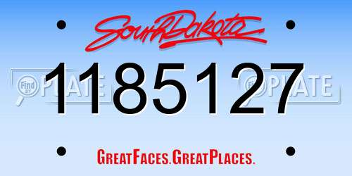 1185127 South Dakota License Plate