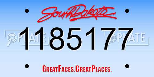 1185177 South Dakota License Plate