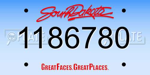 1186780 South Dakota License Plate