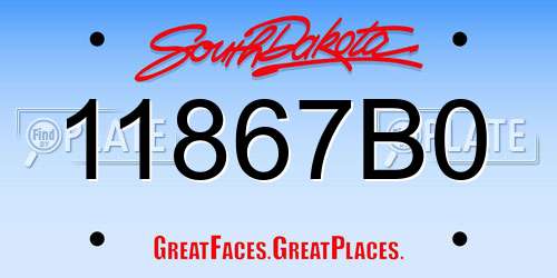 11867B0 South Dakota License Plate