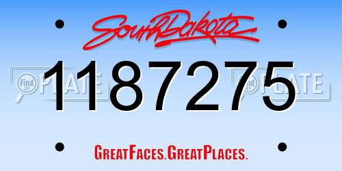 1187275 South Dakota License Plate