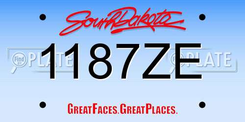 1187ZE South Dakota License Plate
