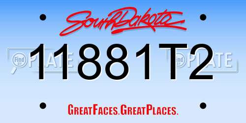 11881T2 South Dakota License Plate