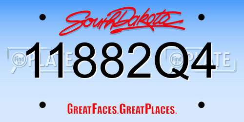 11882Q4 South Dakota License Plate